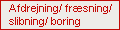 Afdrejning/ fræsning/ slibning/ boring